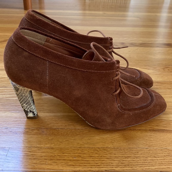 Dries Van Noten Brown Suede and Snakeskin Heel Shoe Boots - Very Chic! Size 40 - Picture 3 of 8